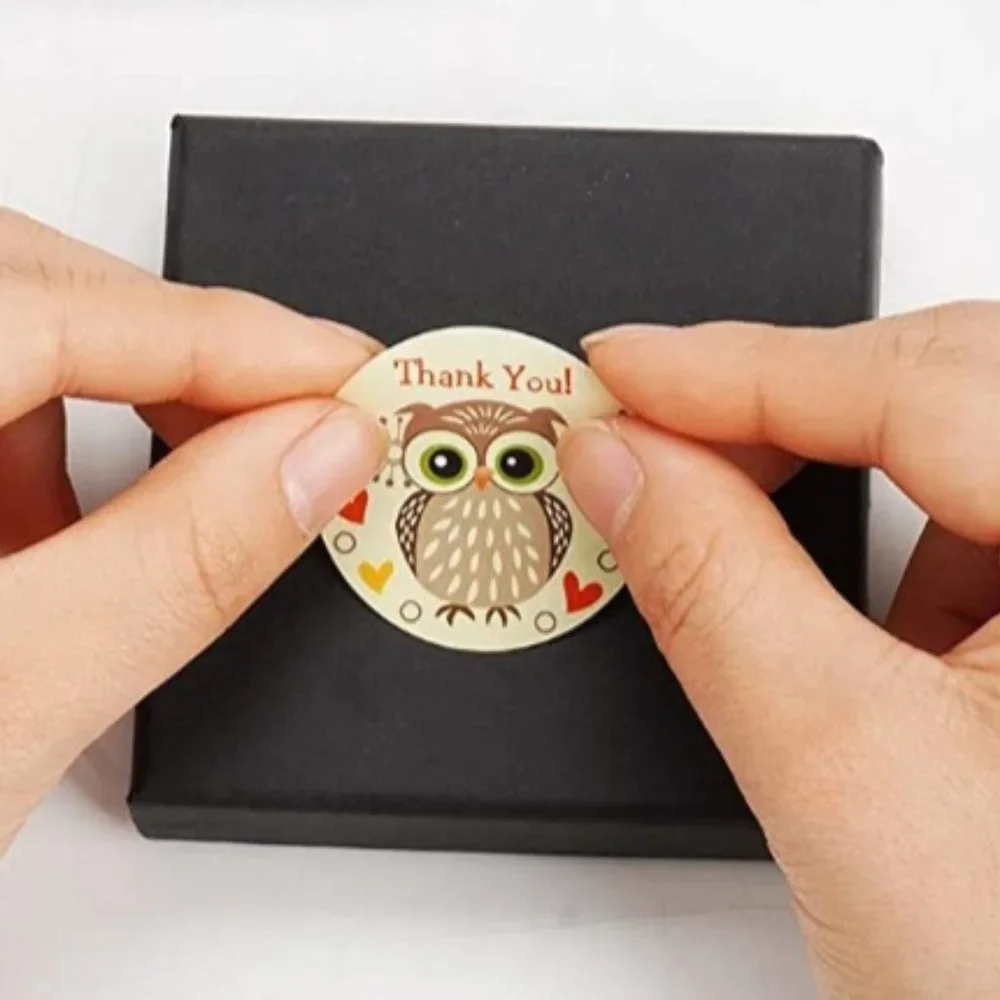 50 THANK YOU Sticker Owl Design 1.5